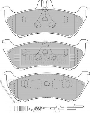 BORG & BECK Комплект тормозных колодок, дисковый тормоз BBP1755